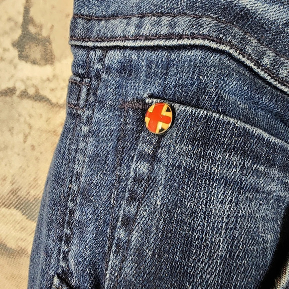 Hudson Boot Cut Dark Wash Jeans Back Flap Pocket Size 28 Made in USA - Picture 5 of 16